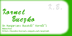 kornel buczko business card